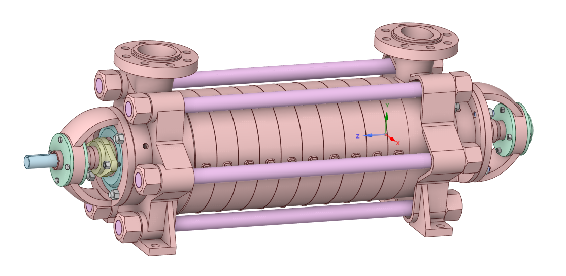 泵三维模型6:DG46多级泵